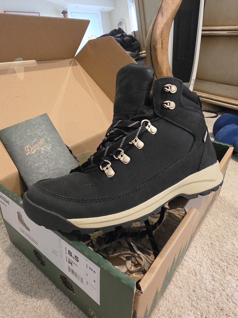 Danner Women’s Black and Cream Lace-Up Hiking Boot